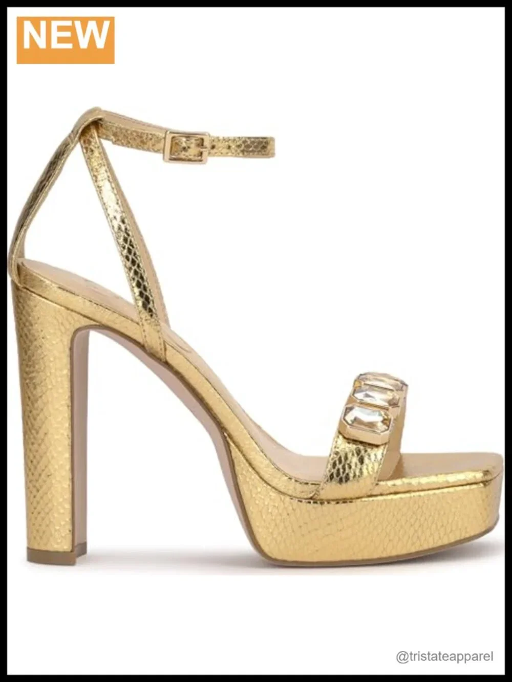 Jessica Simpson Callirah Faux Leather Platform Wedge Sandals 4.5 Inch Block
